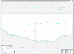 Keya Paha County, NE Wall Map Premium Style 2023